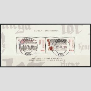 FRIM�RKER DANMARK | 2014 - AFA 1793A - H�ndskrifter - Miniark 23,00 Kr. flerfarvet - Pragt Stemplet