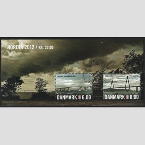 FRIM�RKER DANMARK | 2012 - AFA 1691A - Nordia 2012 - 14,00 Kr. flerfarvet Miniark - Pragt Stemplet