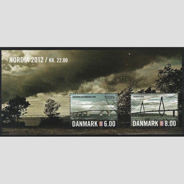 FRIMRKER DANMARK | 2012 - AFA 1691A - Nordia 2012 - 14,00 Kr. flerfarvet Miniark - Pragt Stemplet
