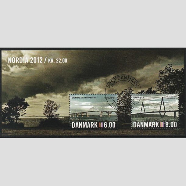 FRIMRKER DANMARK | 2012 - AFA 1691A - Nordia 2012 - 14,00 Kr. flerfarvet Miniark - Pragt Stemplet