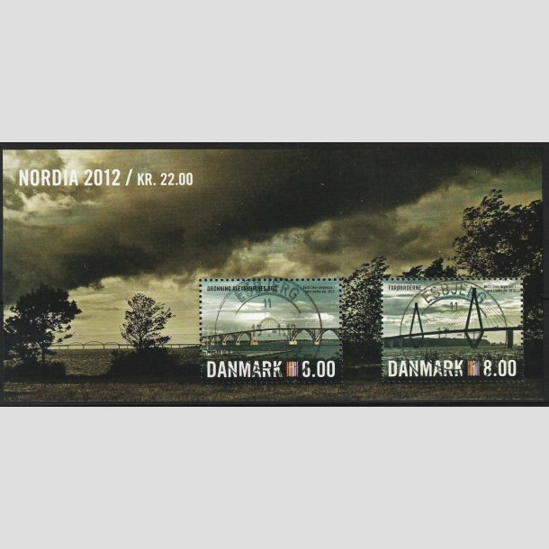 FRIMRKER DANMARK | 2012 - AFA 1691A - Nordia 2012 - 14,00 Kr. flerfarvet Miniark - Pragt Stemplet