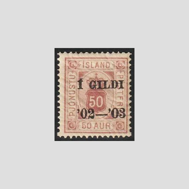 FRIMRKER ISLAND | 1876-95 - AFA 8 - Tjeneste - 50 aur rdlilla tk. 14 - Postfrisk