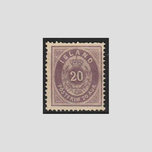 FRIMRKER ISLAND | 1875-76 - AFA 10 - 20 aur violet tk. 14 - Stemplet