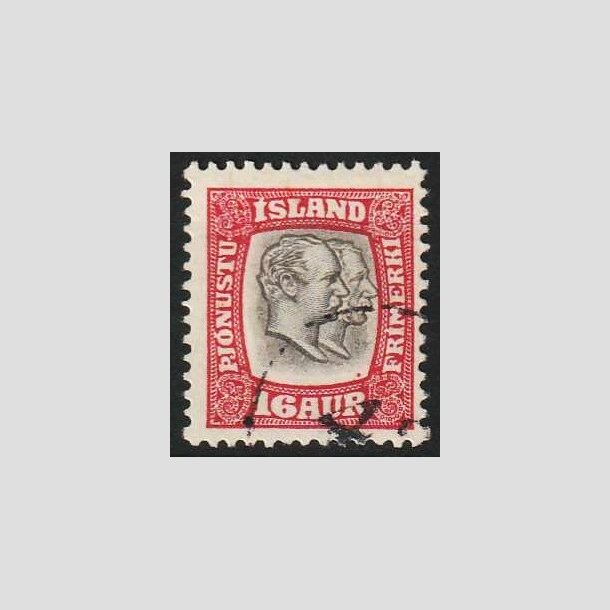 FRIMRKER ISLAND | 1907 - AFA 29 - Christian IX/Frd. VIII - 16 aur rd/gr - Stemplet