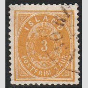 FRIMRKER ISLAND | 1896-97 - AFA 12B - 3 aur gul 