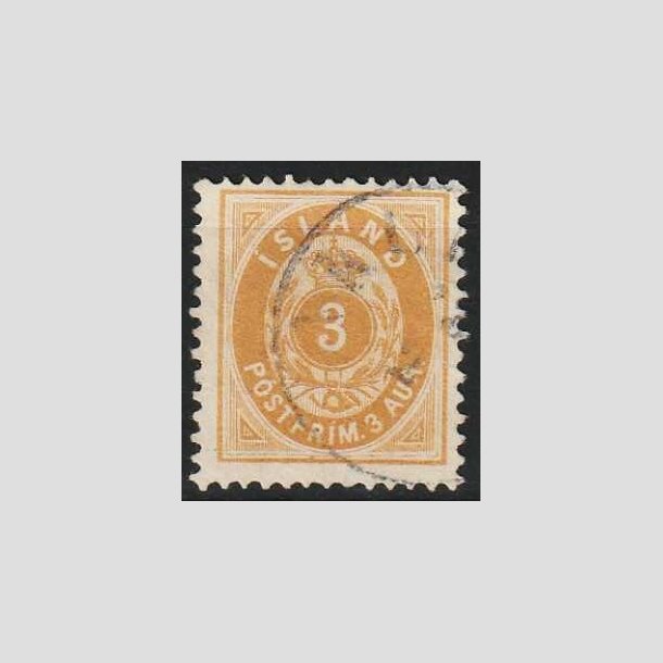 FRIMRKER ISLAND | 1901 - AFA 22 - 3 aur gul tk. 12 3/4 - Stemplet
