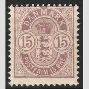 FRIM�RKER DANMARK | 1901-02 - AFA 38 - 15 �re gr�lilla - Ubrugt