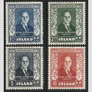 FRIMRKER ISLAND | 1952 - AFA 282-284 - Sveinn Bjrnsson - 1,25-10 Kr. i st - Ubrugt