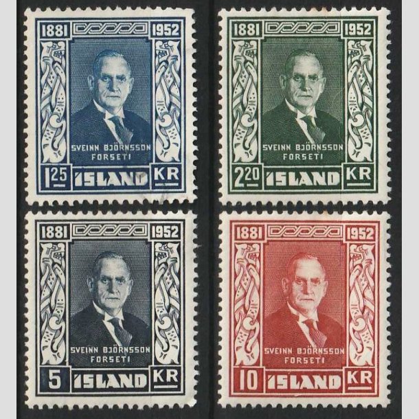 FRIMRKER ISLAND | 1952 - AFA 282-284 - Sveinn Bjrnsson - 1,25-10 Kr. i st - Ubrugt