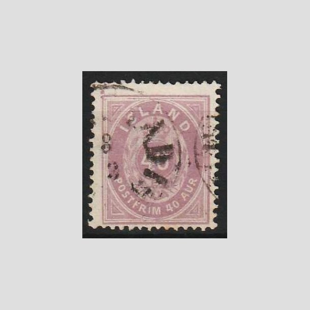 FRIMRKER ISLAND | 1882 - AFA 15 - 40 aur lilla tk. 14 - Stemplet