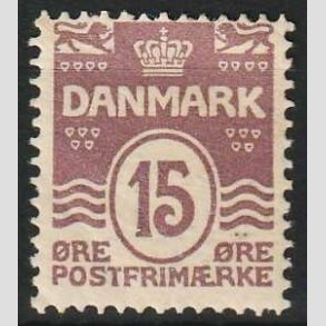 FRIM�RKER DANMARK | 1905-06 - AFA 46 - B�lgelinie 15 �re brunlilla - Ubrugt