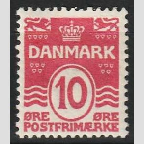 FRIM�RKER DANMARK | 1912 - AFA 65 - B�lgelinie 10 �re karminrosa - Ubrugt