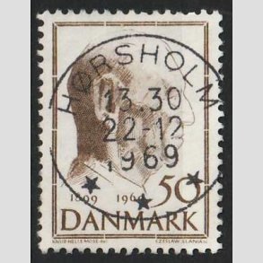FRIM�RKER DANMARK | 1969 - AFA 480 - Fredrik IX 70 �r - 50 �re brun - Pragt Stemplet H�rsholm