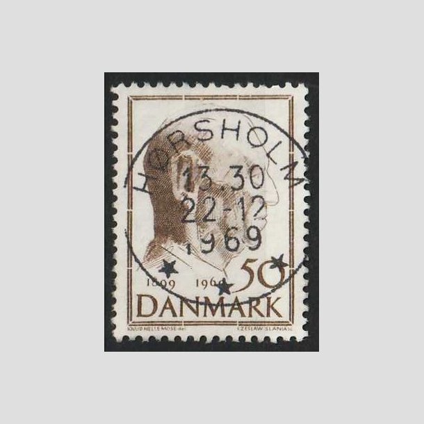 FRIMRKER DANMARK | 1969 - AFA 480 - Fredrik IX 70 r - 50 re brun - Pragt Stemplet Hrsholm