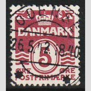 FRIM�RKER DANMARK | 1938 - AFA 246 - B�lgelinie 5 �re vinr�d - Lux Stemplet 