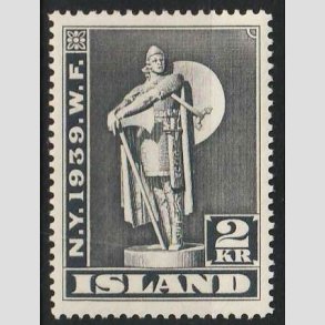 FRIMRKER ISLAND | 1939 - AFA 209 - Verdensudstilling - 2 kr. gr - Ubrugt