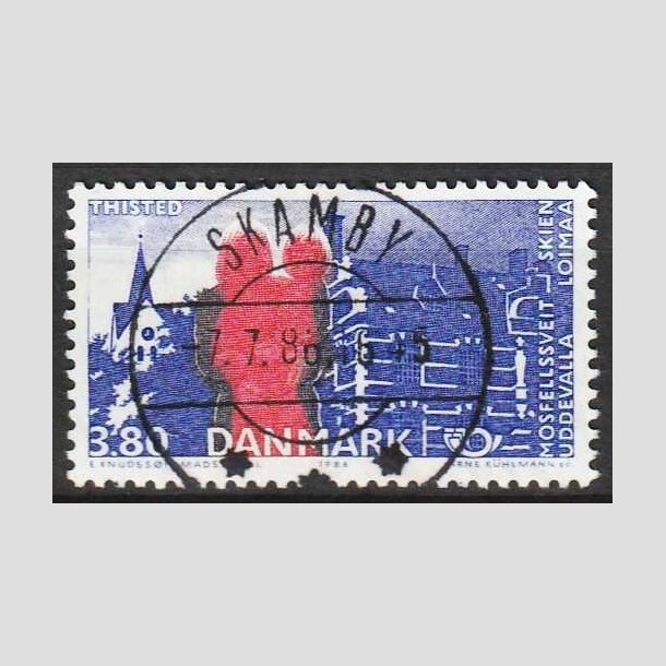 FRIMRKER DANMARK | 1986 - AFA 860 - Venskabsbyer - 3,80 Kr. rd/bl - Lux Stemplet Skamby