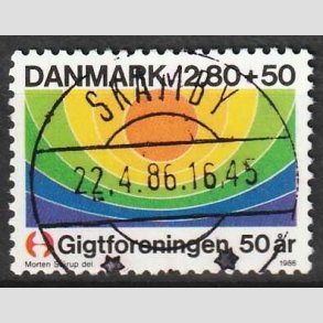 FRIMRKER DANMARK | 1986 - AFA 855 - Gigtforeningen 50 r - 2,80 Kr. + 50 re - Lux Stemplet Skamby