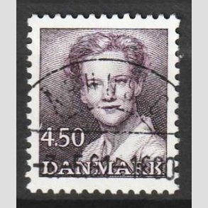 FRIMRKER DANMARK | 1990 - AFA 957 - Dronning Margrethe - 4,50 Kr. mrkviolet - Pragt Stemplet