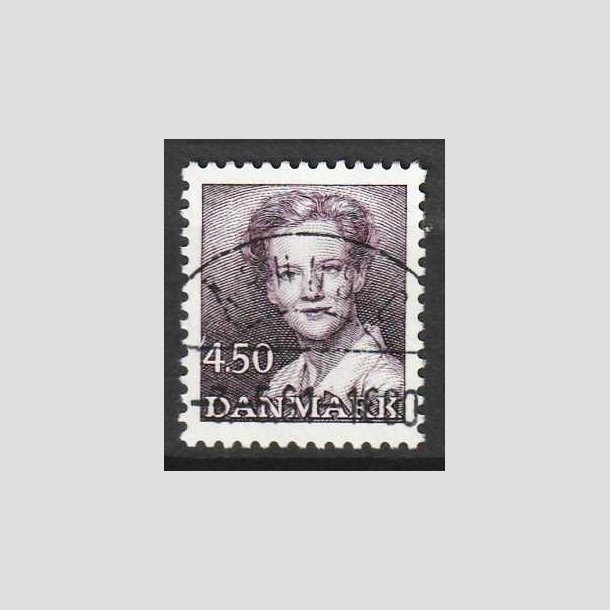 FRIMRKER DANMARK | 1990 - AFA 957 - Dronning Margrethe - 4,50 Kr. mrkviolet - Pragt Stemplet