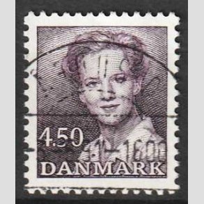 FRIMRKER DANMARK | 1990 - AFA 957 - Dronning Margrethe - 4,50 Kr. mrkviolet - Pragt Stemplet