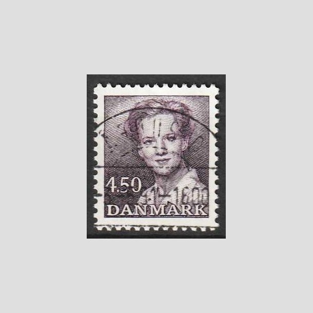 FRIMRKER DANMARK | 1990 - AFA 957 - Dronning Margrethe - 4,50 Kr. mrkviolet - Pragt Stemplet