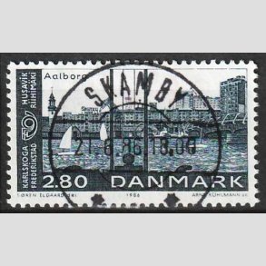 FRIM�RKER DANMARK | 1986 - AFA 859 - Venskabsbyer - 2,80 Kr. bl� - Lux Stemplet Skamby