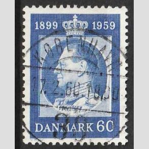 FRIM�RKER DANMARK | 1959 - AFA 376 - Frederik IX 60 �r - 60 �re bl� - Pragt Stemplet