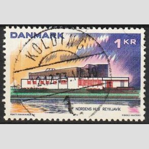 FRIM�RKER DANMARK | 1973 - AFA 548 - Nordens hus. - 1 Kr. flerfarvet - Pragt Stemplet