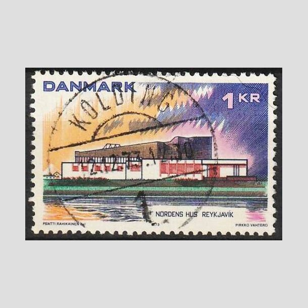 FRIMRKER DANMARK | 1973 - AFA 548 - Nordens hus. - 1 Kr. flerfarvet - Pragt Stemplet