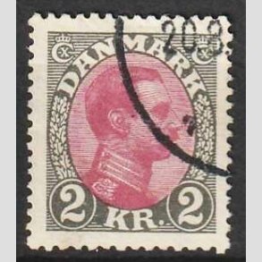 FRIMRKER DANMARK | 1925-26 - AFA 151 - Chr. X 2 Kr. gr/rdlilla - Pnt Stemplet