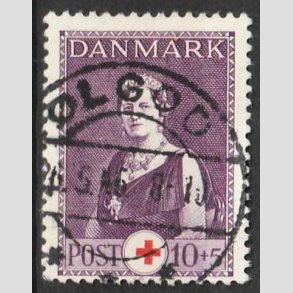 FRIMRKER DANMARK | 1939 - AFA 252 - Dronning Alexandrine Rde Kors - 10 + 5 re - Pragt Stemplet