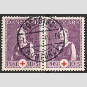 FRIMRKER DANMARK | 1939 - AFA 252 - Dronning Alexandrine Rde Kors - 10+5 re par - Pragt Stemplet
