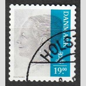 FRIMRKER DANMARK | 2014 - AFA 1802 - Dronning Margrethe II - 19,00 Kr. gr/mrkbl - Pnt Stemplet 
