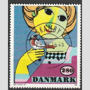 FRIMRKER DANMARK | 1986 - AFA 849 - Bjrn Wiinblad - 2,80 Kr. flerfarvet - Pragt Stemplet