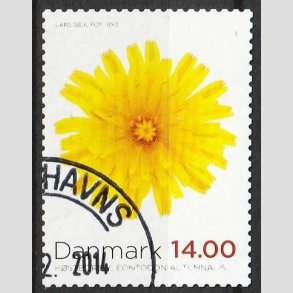 FRIMRKER DANMARK | 2012 - AFA 1717 - Efterrsblomster - 14,00 Kr. flerfarvet - Pnt hjrnestemplet