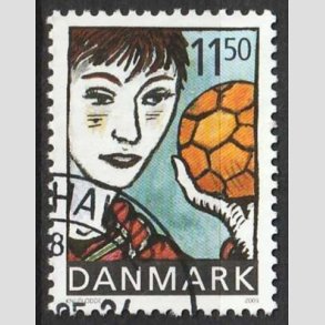 FRIMRKER DANMARK | 2002 - AFA 1345 - Sport og ungdom - 11,50 Kr. Hndbold - Pnt Stemplet