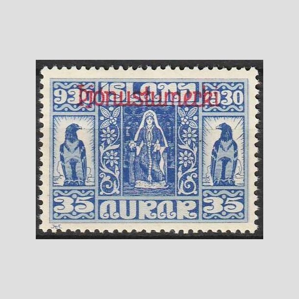 FRIMRKER ISLAND | 1930 - AFA 52 - Alting overtryk "Pjonusturmerki" - 35 aur ultramarin - Ubrugt