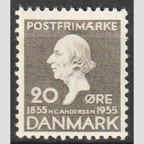 FRIM�RKER DANMARK | 1935 - AFA 227 - H. C. Andersen 20 �re gr� - Postfrisk