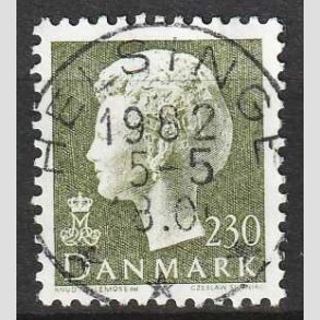 FRIMRKER DANMARK | 1981 - AFA 716 - Dronning Margrethe - 230 re sortgrn - Pragt Stemplet 