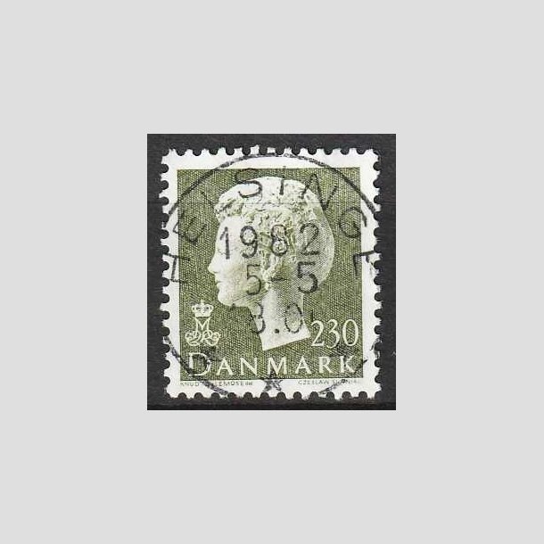 FRIMRKER DANMARK | 1981 - AFA 716 - Dronning Margrethe - 230 re sortgrn - Pragt Stemplet 