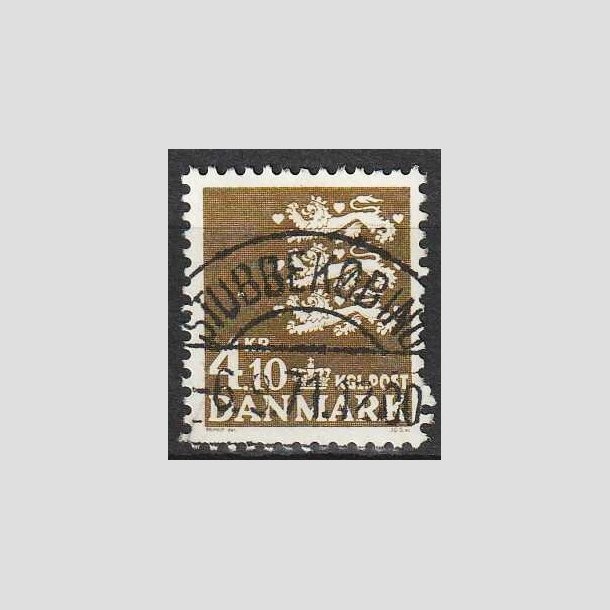 FRIMRKER DANMARK | 1970 - AFA 502 - Rigsvben 4,10 Kr. olivenbrun - Lux Stemplet Stubbekbing