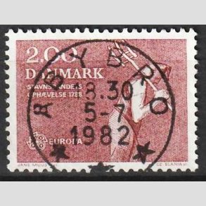FRIM�RKER DANMARK | 1982 - AFA 747 - Europam�rker - 2,00 Kr. r�d - Pragt Stemplet �bybro