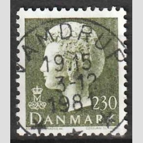 FRIMRKER DANMARK | 1981 - AFA 716 - Dronning Margrethe - 230 re sortgrn - Pragt Stemplet Vamdrup
