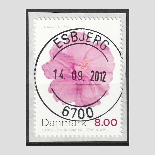 FRIMRKER DANMARK | 2012 - AFA 1715a - Efterrsblomster - 8,00 Kr. flerfarvet - Pragt Stemplet