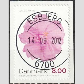 FRIM�RKER DANMARK | 2012 - AFA 1715a - Efter�rsblomster - 8,00 Kr. flerfarvet - Pragt Stemplet