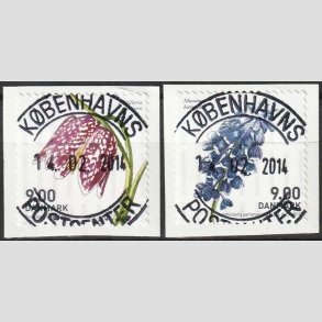 FRIM�RKER DANMARK | 2014 - AFA 1766,1767 - For�rsblomster - 9,00 + 9,00 Kr. - Pragt Stemplet