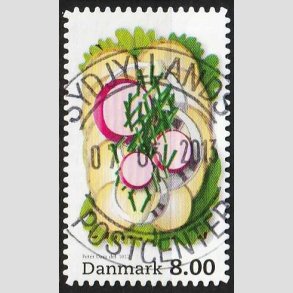 FRIM�RKER DANMARK | 2012 - AFA 1703a - Sm�rrebr�d - 8,00 Kr. flerfarvet - Pragt Stemplet 