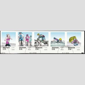 FRIM�RKER DANMARK | 2016 - AFA 1854-58 - Folkesport - 5 x 8,00 Kr. i 5-stribe - P�nt stemplet