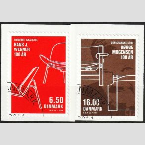 FRIM�RKER DANMARK | 2014 - AFA 1773+74 - Dansk design - i s�t flerfarvet - P�nt Stemplet